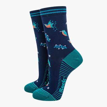 Peacock Kingfisher Birds Bamboo Socks Gift Box, 2 of 4
