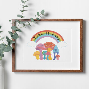 Personalised Retro Mushrooms Art Print, 3 of 4