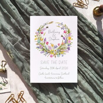 Spring Flowers Save The Date Cards And Envelopes, 8 of 9