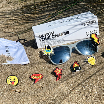 Children’s Grey Sunglasses And Charm Kit, 2 of 12
