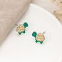 Sterling Silver Turtle Stud Earrings – 9mm, thumbnail 2 of 7