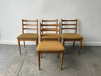 Set Of Mid Century Schreiber Dining Chairs 1960s 70s, 2 of 9