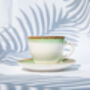Green Set Of Six Handmade Porcelain Tea Cup With Saucer, thumbnail 3 of 12