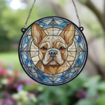 French Bulldog Tan Stained Glass Effect Suncatcher, 2 of 5