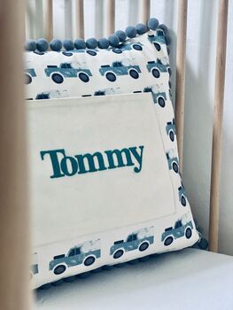 Land Rover Personalised Pom Pom Cushion, 6 of 6