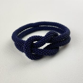 Fair Trade Handmade Glass Bead Knot Tube Bracelet, 8 of 12