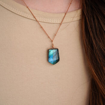 Natural Labradorite Necklace, 3 of 10