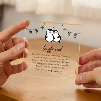 Penguin Acrylic Plaque Gift For Boyfriend Or Girlfriend, 4 of 7