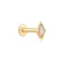 14k Solid Gold Opal Beaded Simple Labret Stud, thumbnail 1 of 6