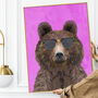 Custom Personalised Bear Wearing Heels Art Print, thumbnail 1 of 5