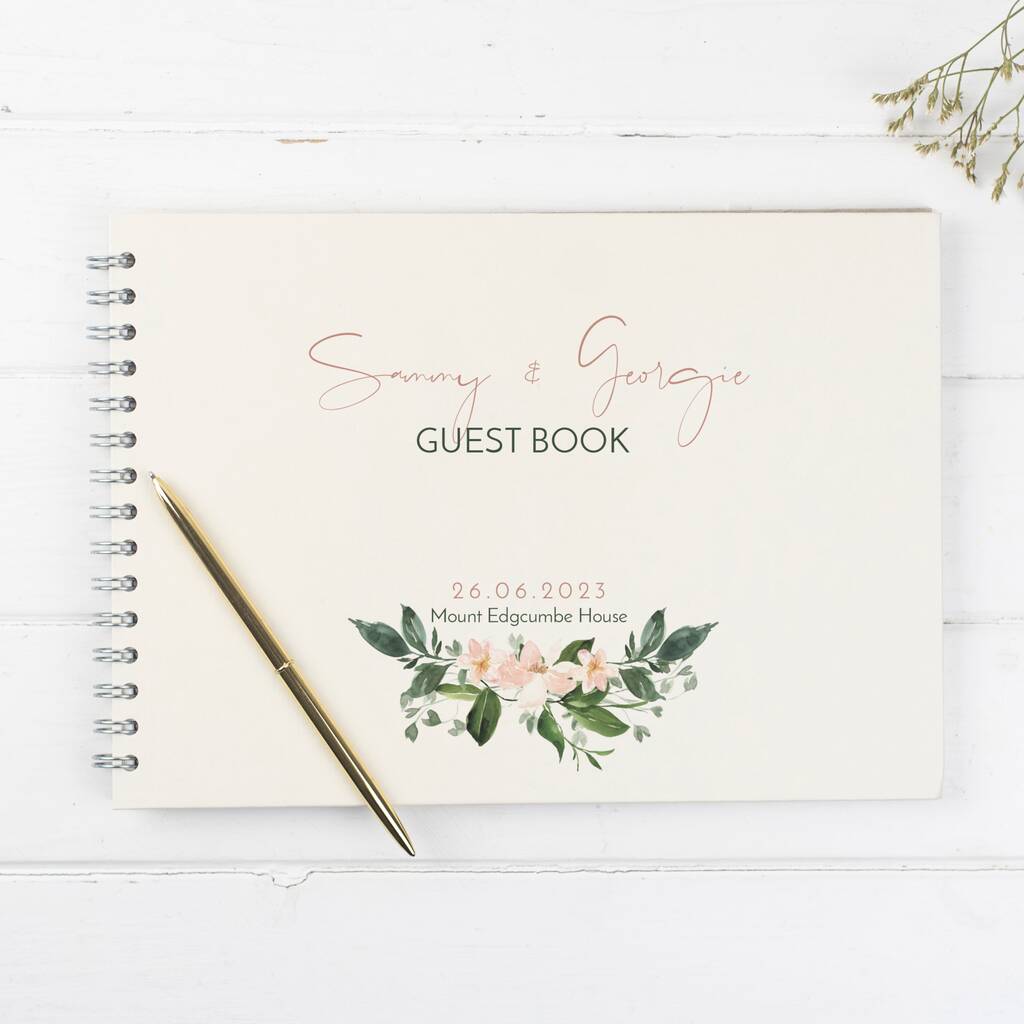 Personalised Floral Wedding Guest Book, 1 of 7