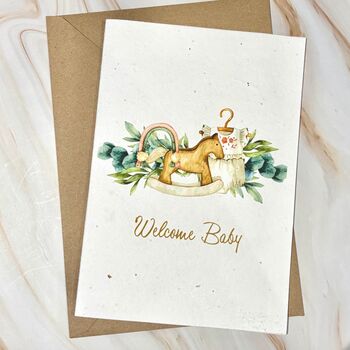 Plantable Wildflower Seed New Baby Card A5 Size, 4 of 8