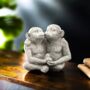Garden Ornament Kissing Monkey Resin Chimp Stone Effect, thumbnail 4 of 12