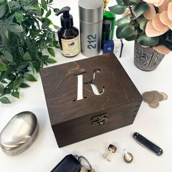 Personalised Letter Wooden Trinket Box, 5 of 12