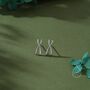 Chromosome Stud Earrings In Sterling Silver, thumbnail 3 of 12