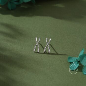 Chromosome Stud Earrings In Sterling Silver, 3 of 12