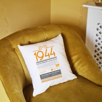 Personalised 80th Birthday Gift 1944 Cushion, 6 of 9
