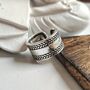 Adjustable Wide Thick Cigar Band 925 Silver Cuff Ring, thumbnail 6 of 6