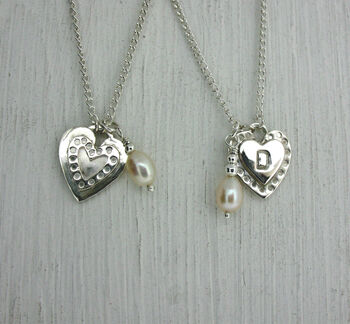 Sterling Silver Heart And Pearl Necklace, 3 of 3