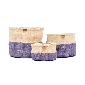 Jadala: Lavender Colour Block Woven Basket, 9 of 9