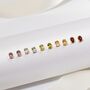 Garnet Oval Stud Earrings In Sterling Silver And Gold, thumbnail 11 of 11