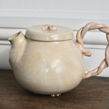 Ceramic Tea Pot In Peach, 4 of 6