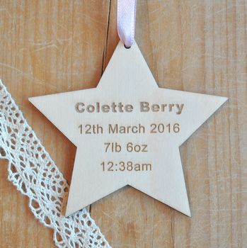New Baby Wooden Hanging Star, 3 of 5