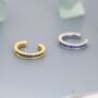 Sapphire Blue Cz Ear Cuff In Sterling Silver, thumbnail 4 of 10