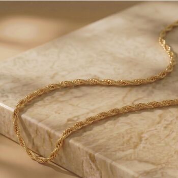 Rope 18k Gold Plated Chain Necklace, 2 of 4