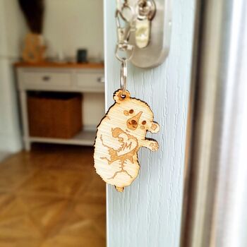 Personalised Wooden Otter/Bear Keyring, 3 of 5