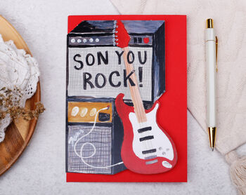 Son Birthday Card With Rock Music Guitar Design, 3 of 4
