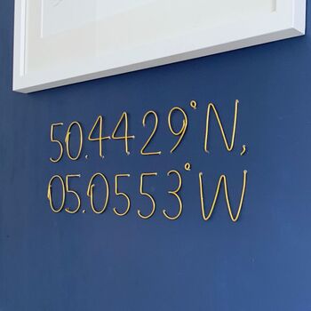 Personalised Coordinates Wire Sign, 3 of 8