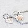 60th Birthday 1964 Half Penny Coin Heart Keyring, thumbnail 2 of 5