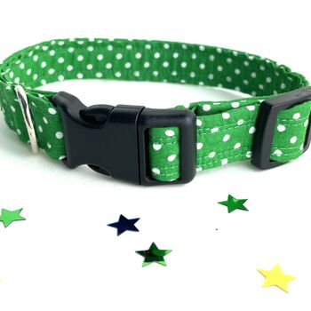 Green Polka Dot Dog Collar And Lead Set, 3 of 7