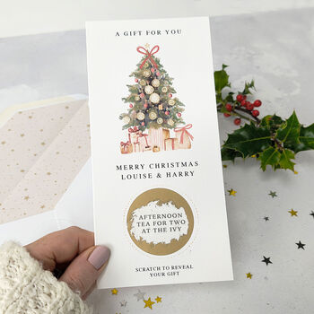 Christmas Tree Personalised Scratch Gift Card, 2 of 9