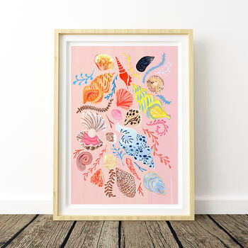 Pink Sea Shell Art Print, 3 of 10