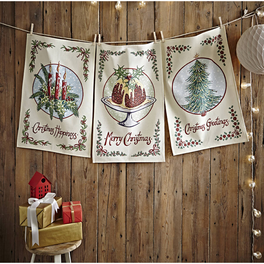 Christmas Trees Tea Towel By Ulster Weavers
