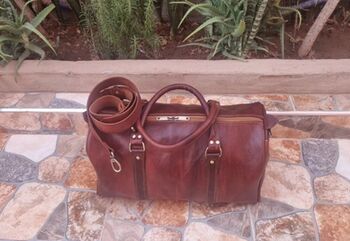 Large Genuine Moroccan Leather Holdall Duffel, 2 of 11