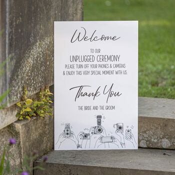 Elegant Unplugged Wedding Ceremony Sign, 3 of 4