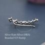 Sterling Silver Sapphire Blue Cz Ear Crawler Earrings, thumbnail 6 of 10
