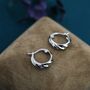 Sterling Silver Croissant Hoop Earrings, thumbnail 1 of 12