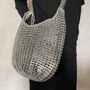 Sliver Skye Shoulder Bag Crocheted Metal Ring Pulls, thumbnail 3 of 12