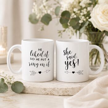 Couples Engagement Mug Set, 5 of 9