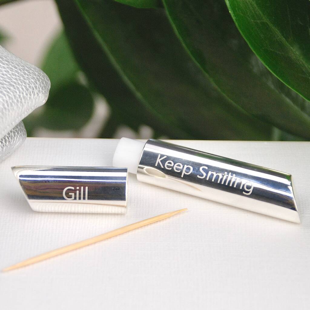 Personalised Silver Toothpick Holder By Penelopetom