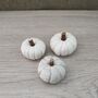 Set Of Three Handmade Mini Clay Pumpkins, thumbnail 8 of 11