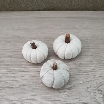 Set Of Three Handmade Mini Clay Pumpkins, 8 of 11