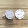 'Father Of The Bride Or Groom' Wedding Date Cufflinks, thumbnail 1 of 8