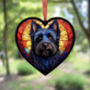 Cairn Terrier Stained Glass Effect Heart Suncatcher, thumbnail 4 of 7