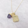 18ct Gold Plated Initial And Birthstone Charm Necklace, thumbnail 2 of 7