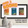 Book Lover Customized Print Three Covers Framed Gift, thumbnail 1 of 7